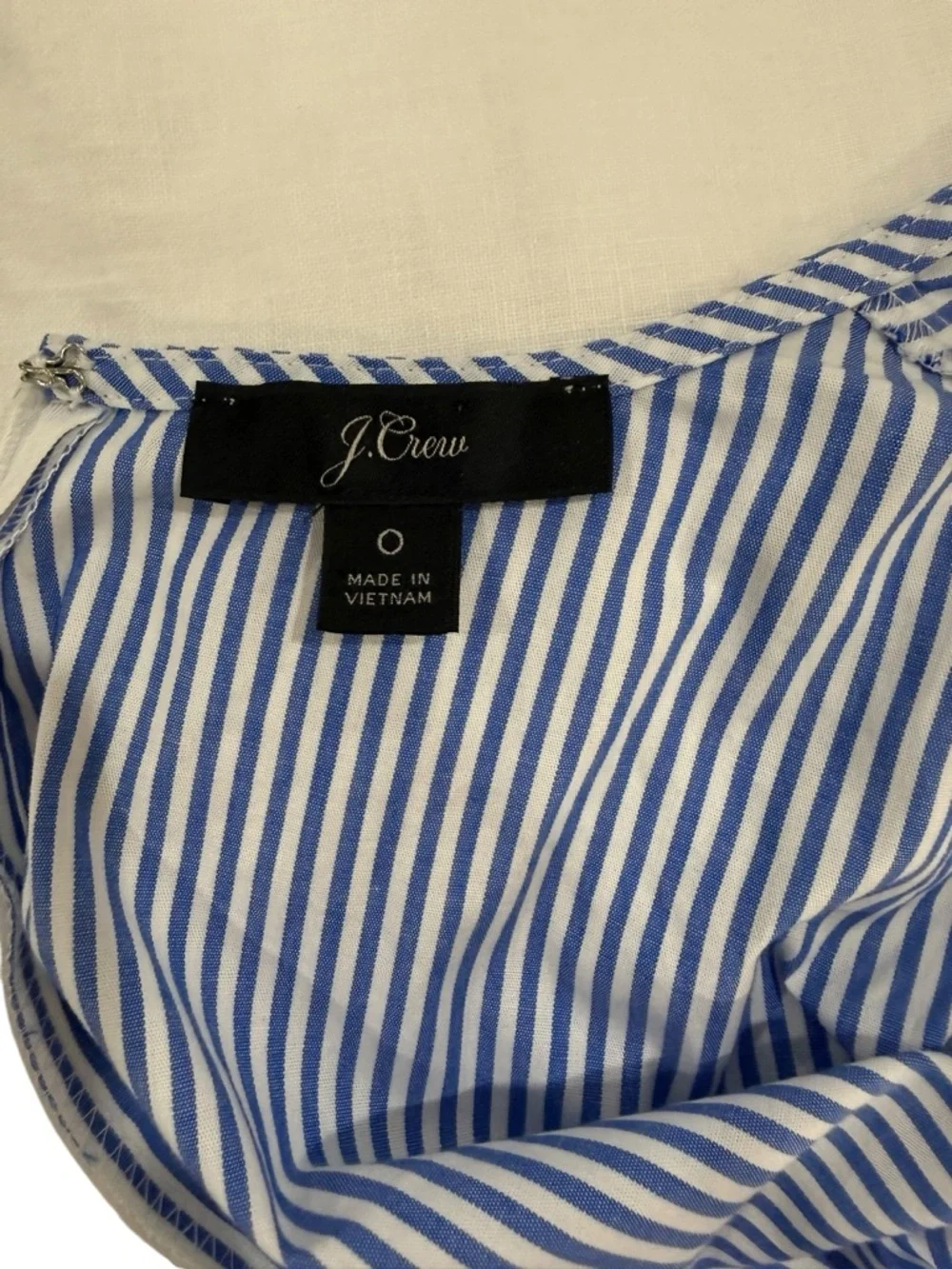 J.Crew Blue White Striped Puff Sleeve Cotton Blouse Top Size 0